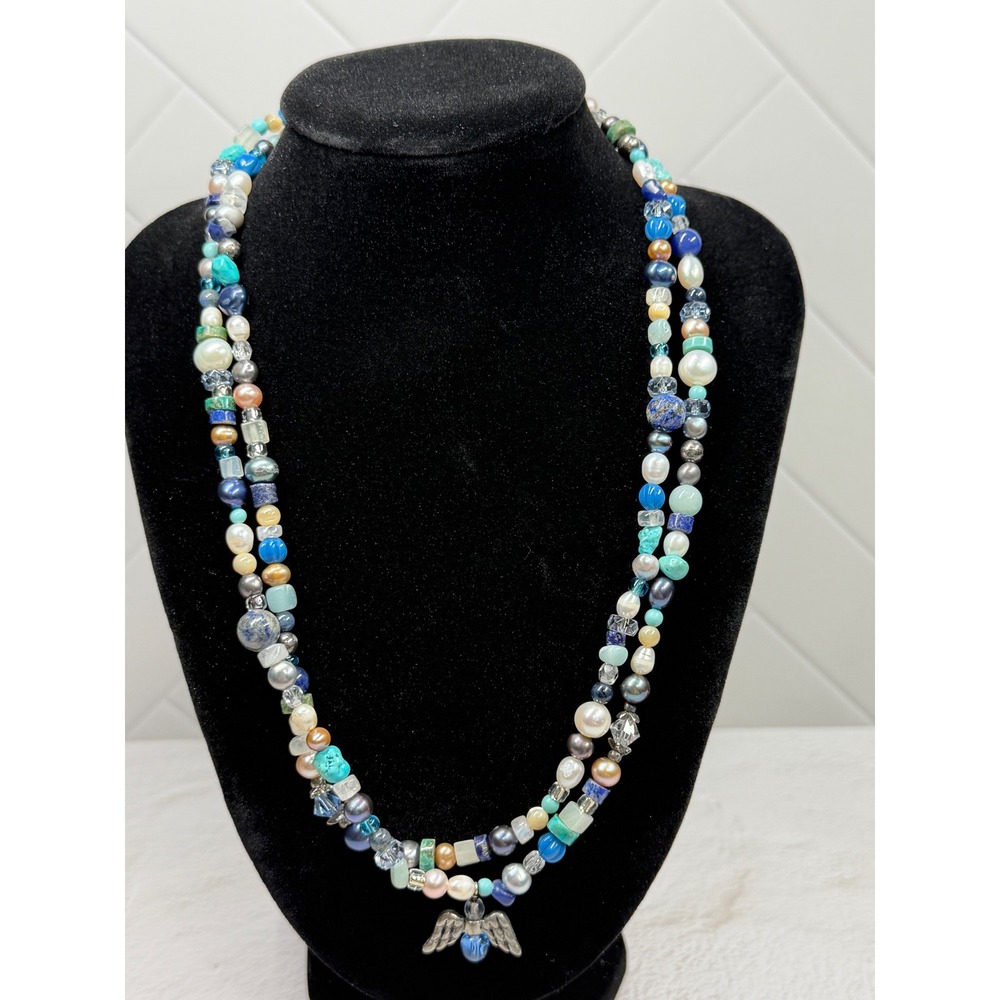 Coquette Mermaidcore Faux Pearl Double Strand Choker Necklace Angelcore Coastal
